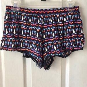VS PINK Multicolored Aztec Print Pompom Shorts
